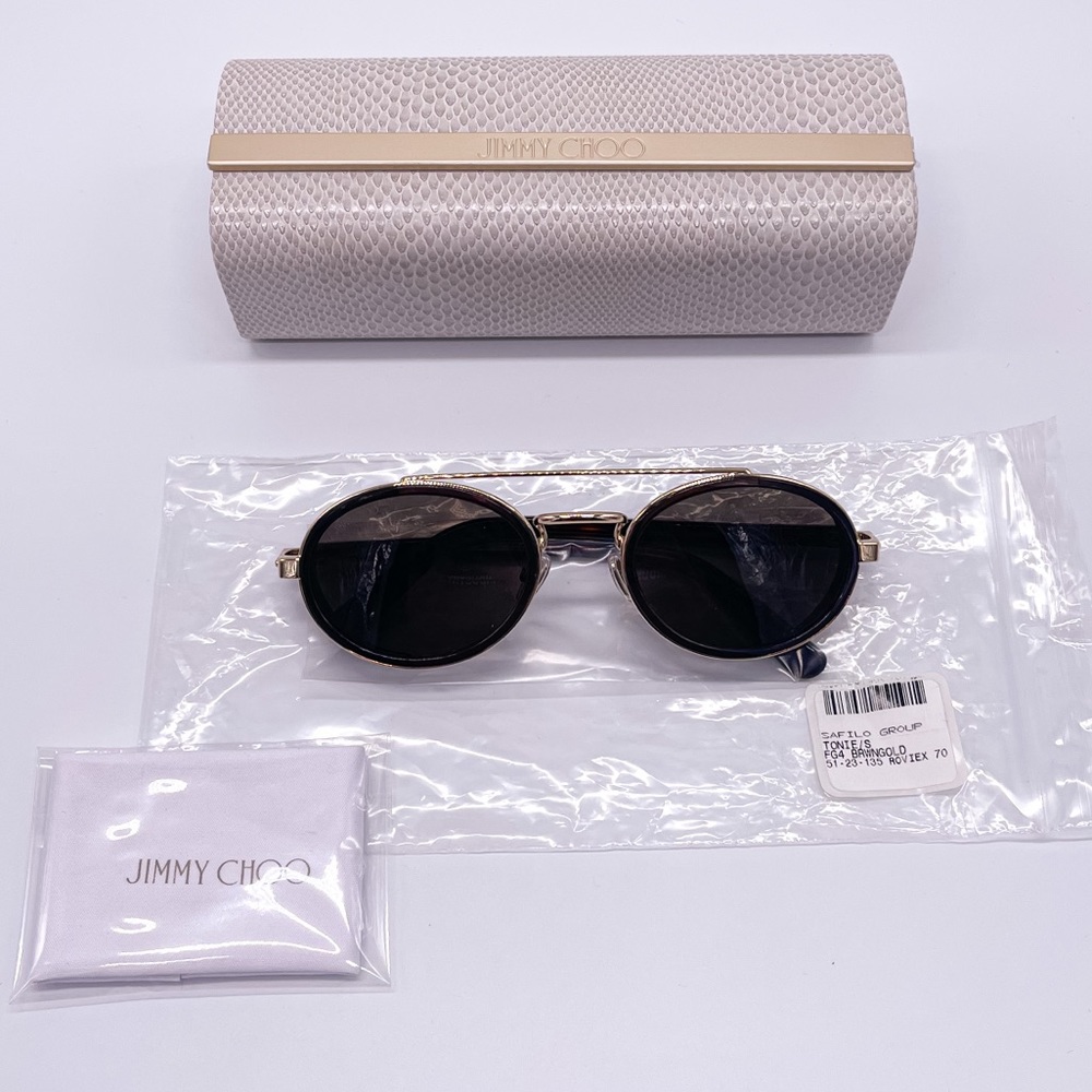 NEW JIMMY CHOO TONIE/S FG4 BROWN GOLD SUNGLASSES JIMMY CHOO - Picture 13 of 13